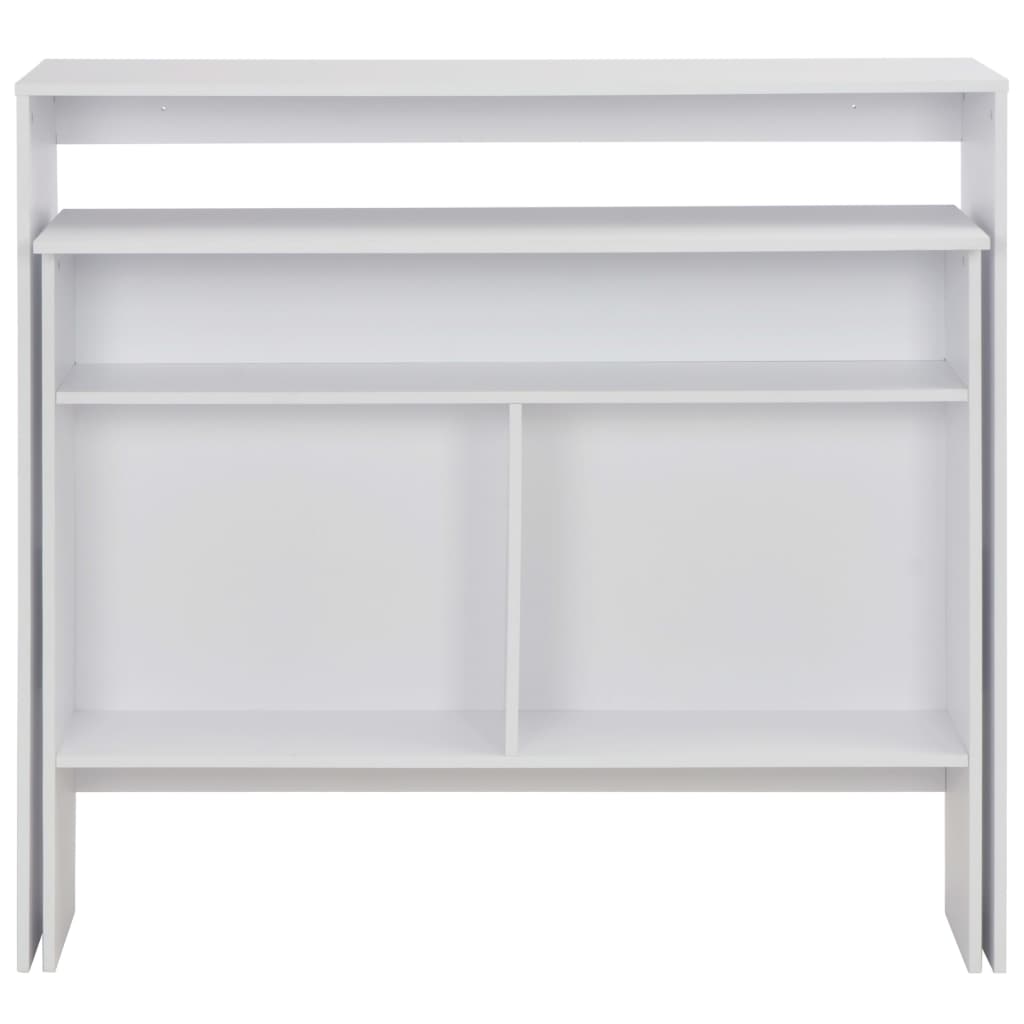 Bar table with 2 tabletops, white, 130x40x120cm