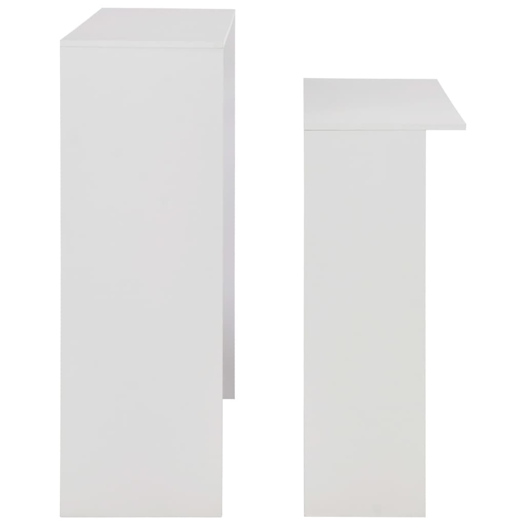 Bar table with 2 tabletops, white, 130x40x120cm