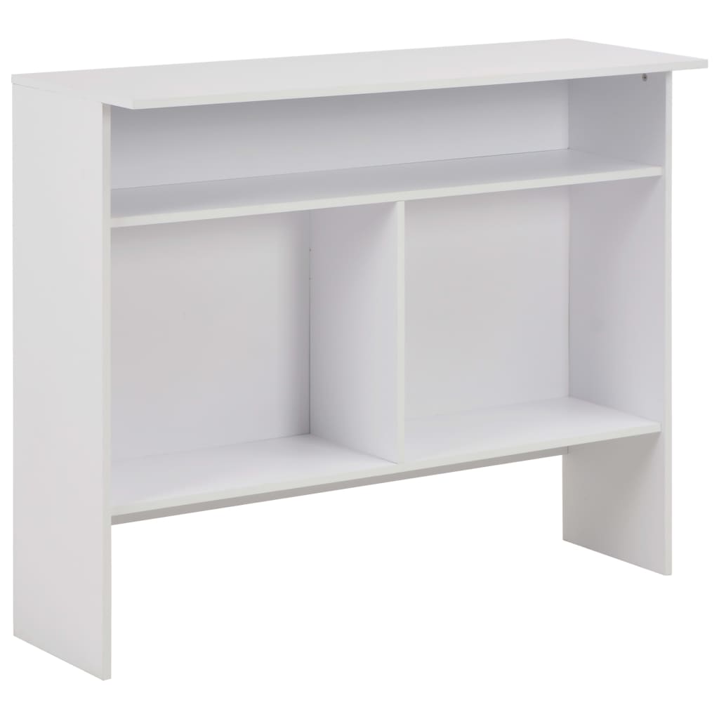Bar table with 2 tabletops, white, 130x40x120cm