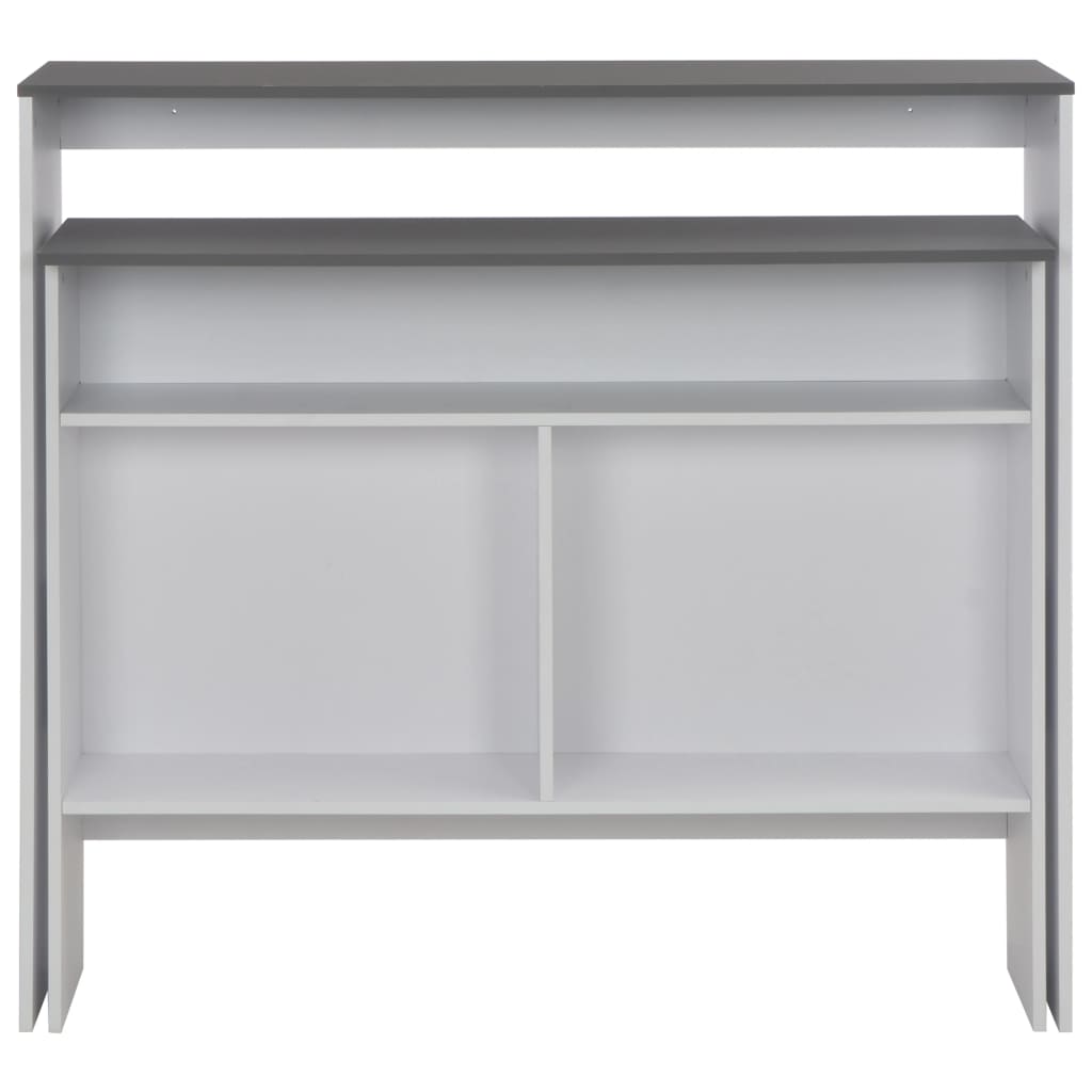 Bar table with 2 tabletops, white and grey, 130x40x120cm