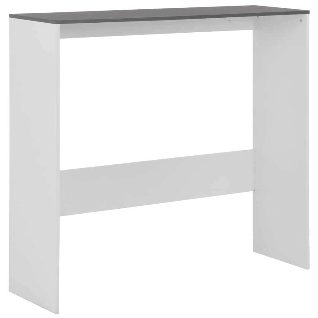 Bar table with 2 tabletops, white and grey, 130x40x120cm