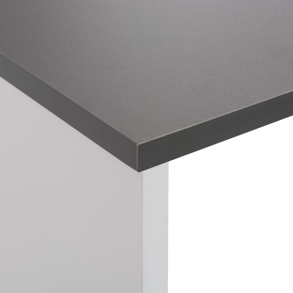 Bar table with 2 tabletops, white and grey, 130x40x120cm