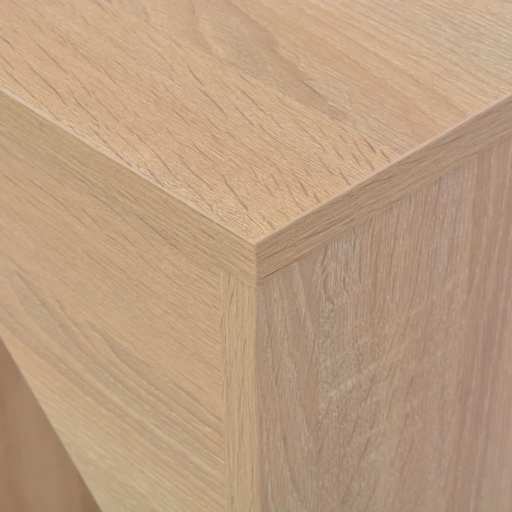 Bar table with movable shelf, oak, 138x39x110cm
