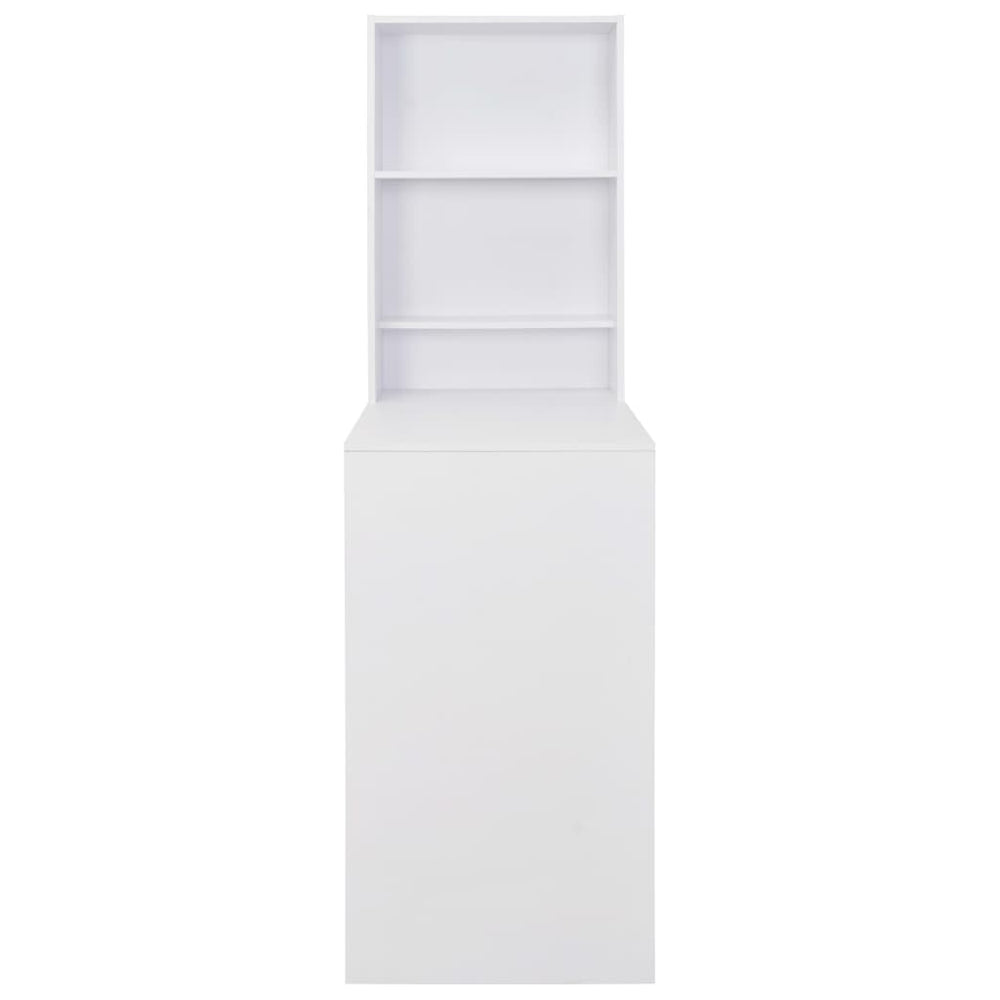 Bar table with cabinet, white, 115x59x200cm