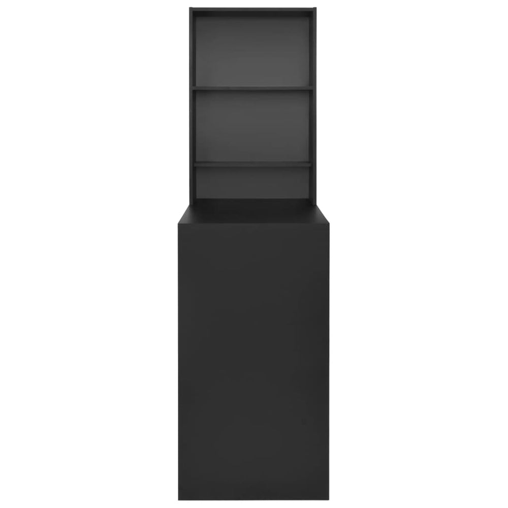 Bar table with cabinet, black, 115x59x200cm