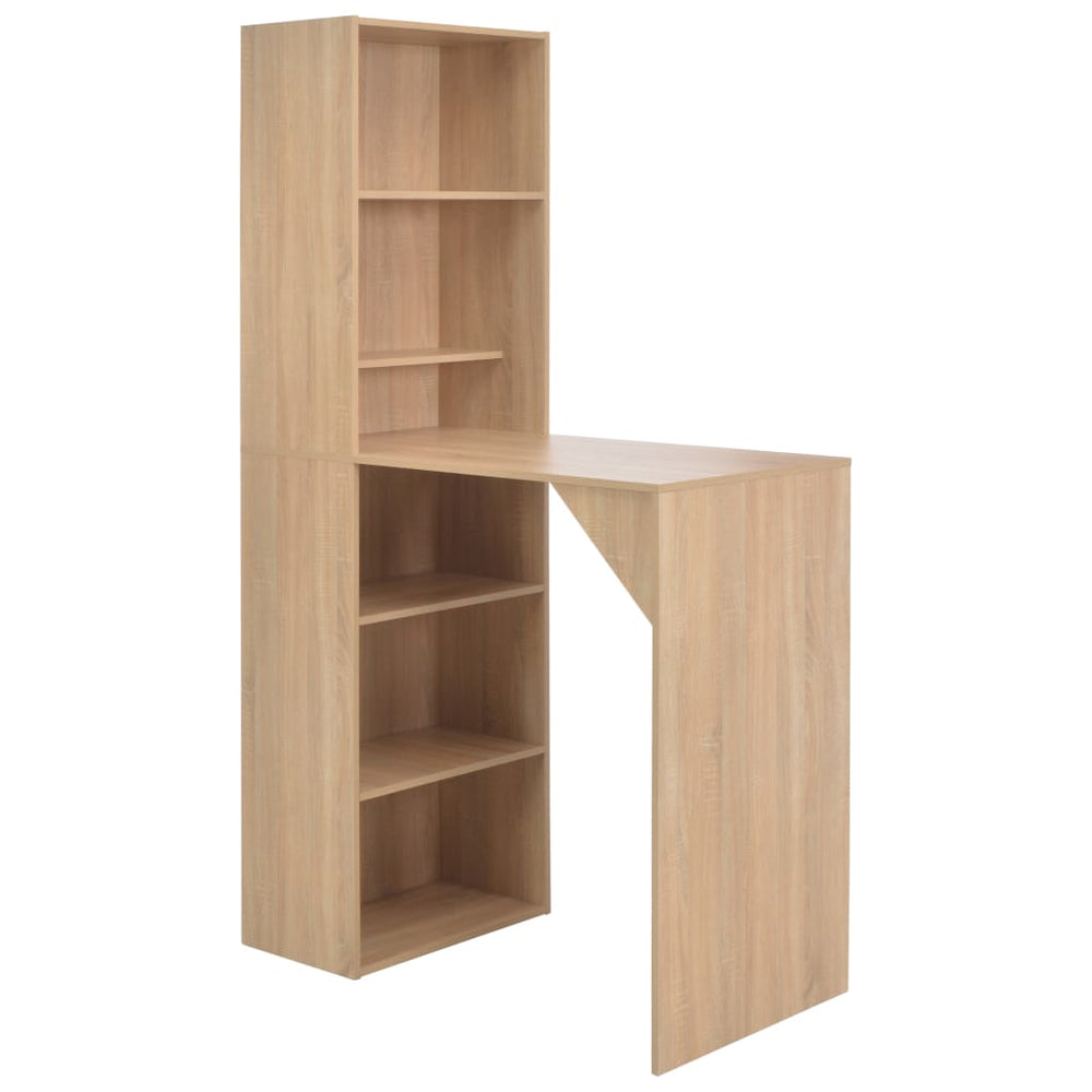 Bar table with cabinet, oak, 115x59x200cm