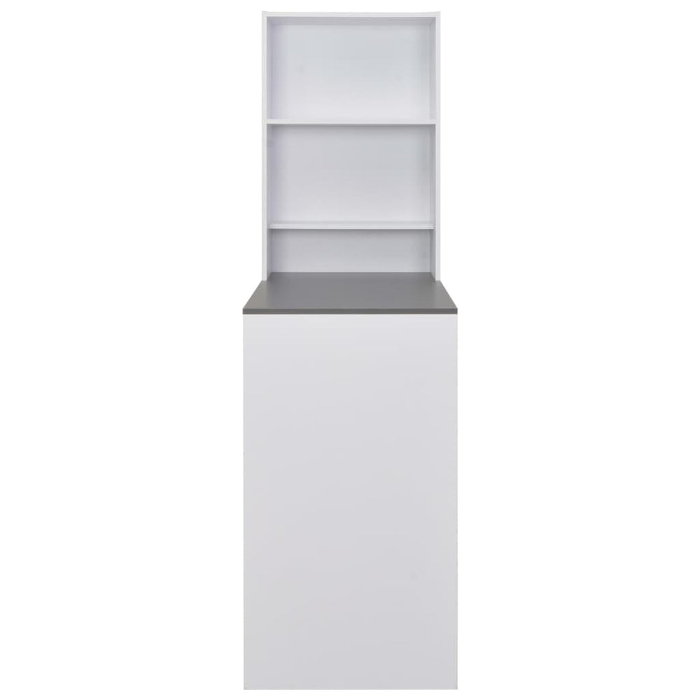 Bar table with cabinet, white, 115x59x200cm