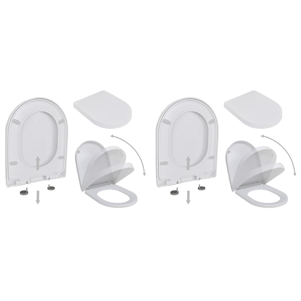 Toilet seats, 2 pcs., white, plastic