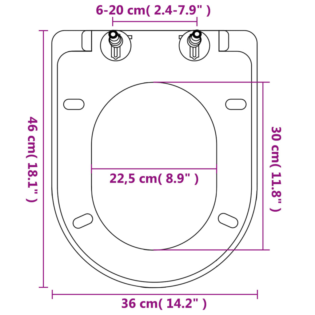 Toilet seats, 2 pcs., white, plastic