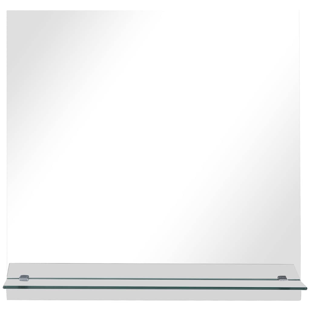 Wall mirror with shelf, 40x40cm, tempered glass