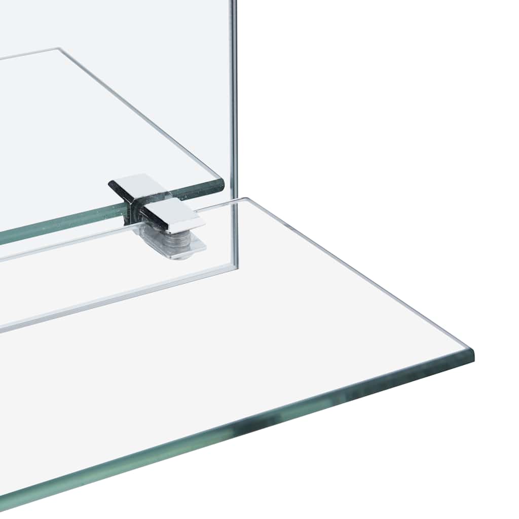 Wall mirror with shelf, 40x40cm, tempered glass