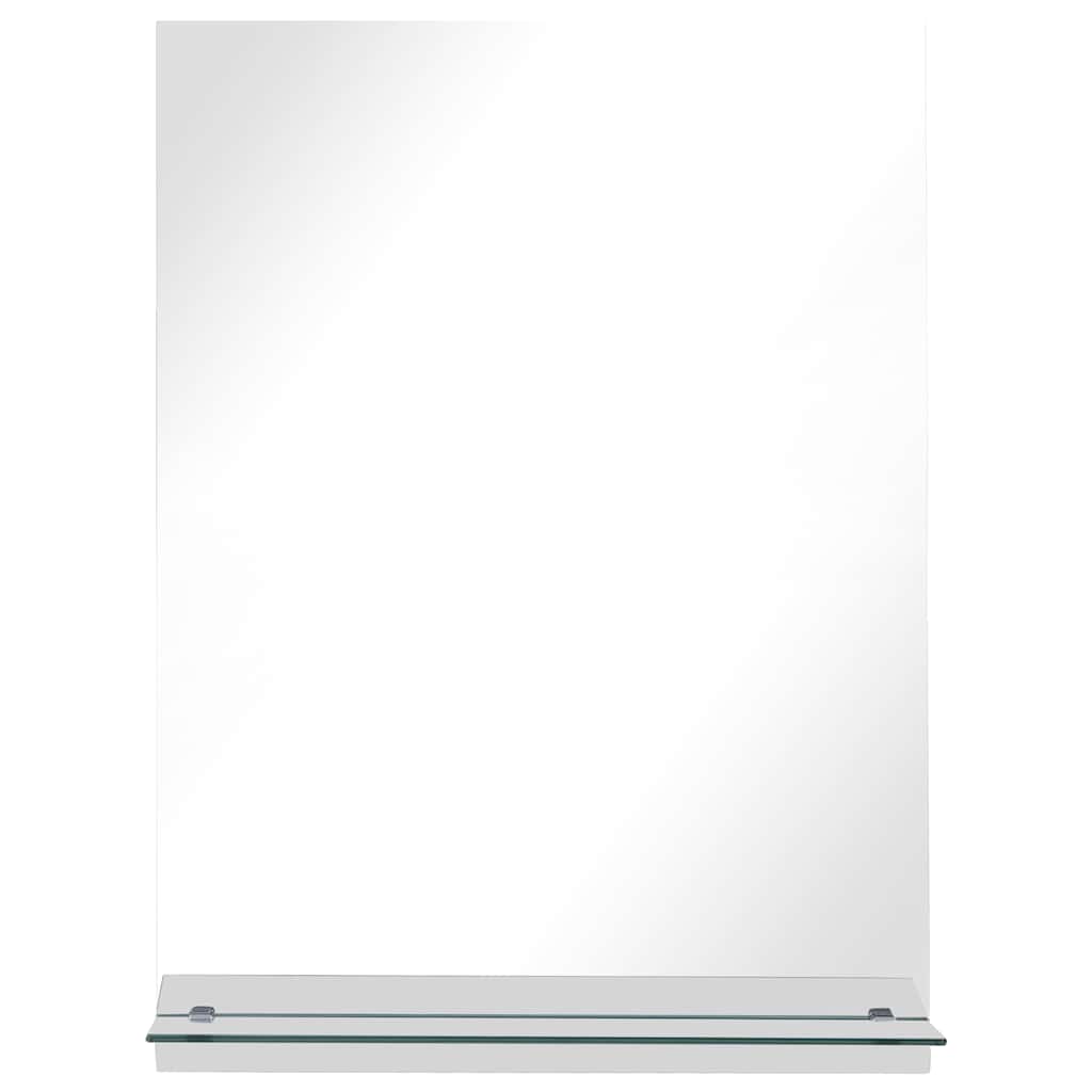 Wall mirror with shelf, 50x70cm, tempered glass
