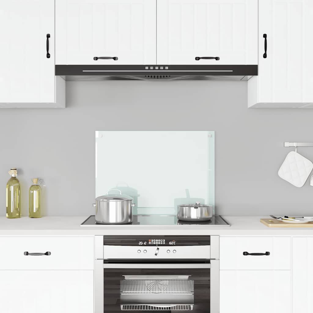 Kitchen backsplash, white, 70x50cm, tempered glass