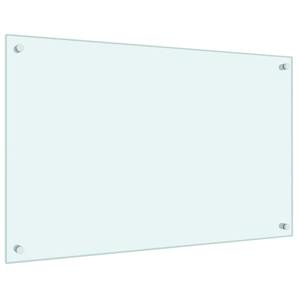 Kitchen splashback, white, 80x50cm, tempered glass