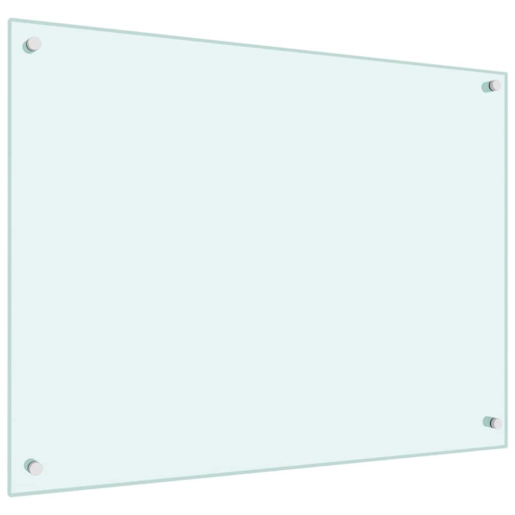 Kitchen splashback, white, 80x60cm, tempered glass