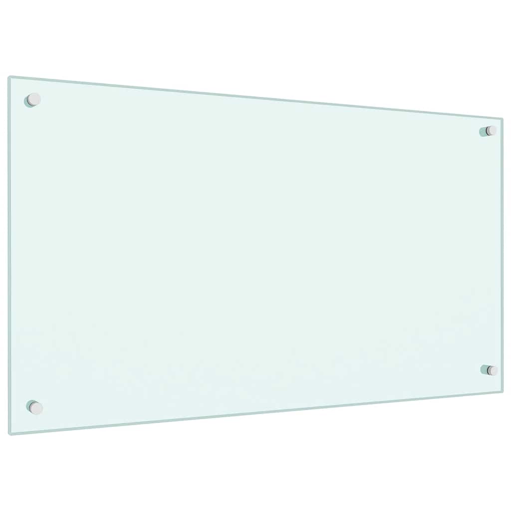 Kitchen splashback, white, 90x50cm, tempered glass