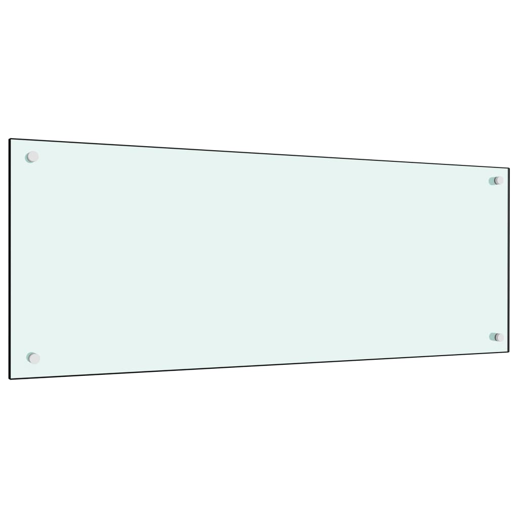 Virtuvės sienelė, baltos spalvos, 100x40cm, grūdintas stiklas