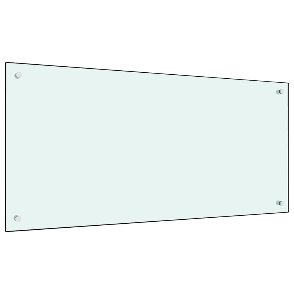 Kitchen splashback, white, 100x50cm, tempered glass