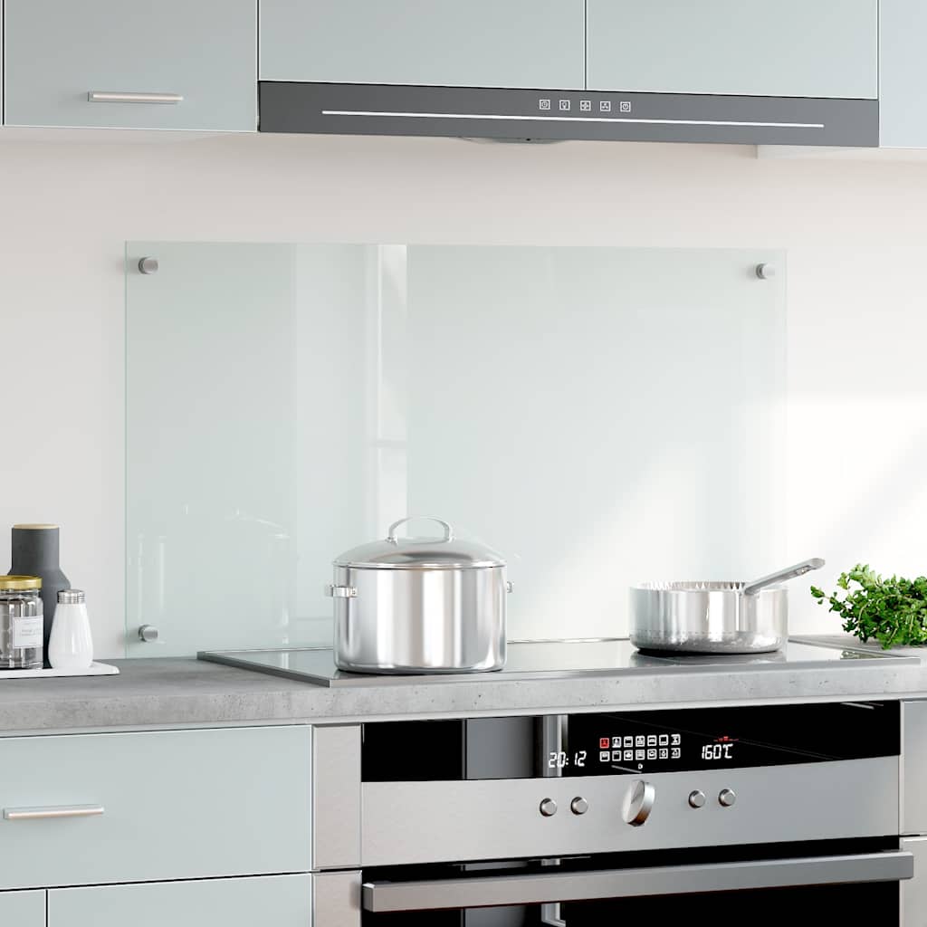 Kitchen splashback, transparent, 90x50 cm, tempered glass