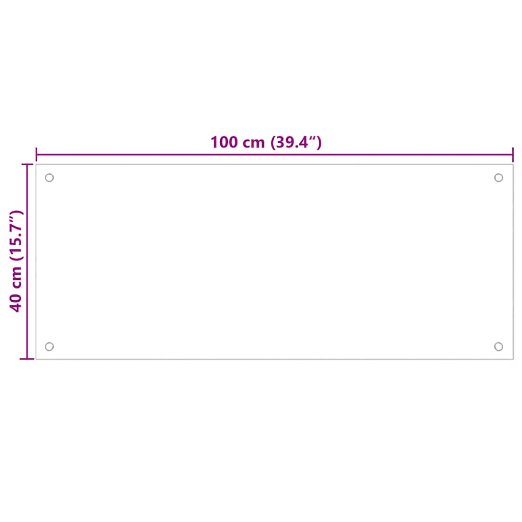 Kitchen splashback, transparent, 100x40 cm, tempered glass