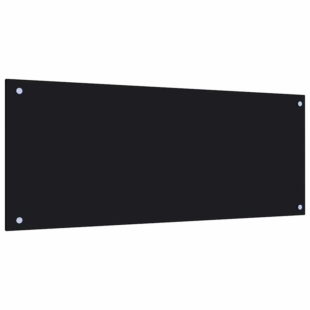 Virtuvės sienelė, juodos spalvos, 100x40cm, grūdintas stiklas