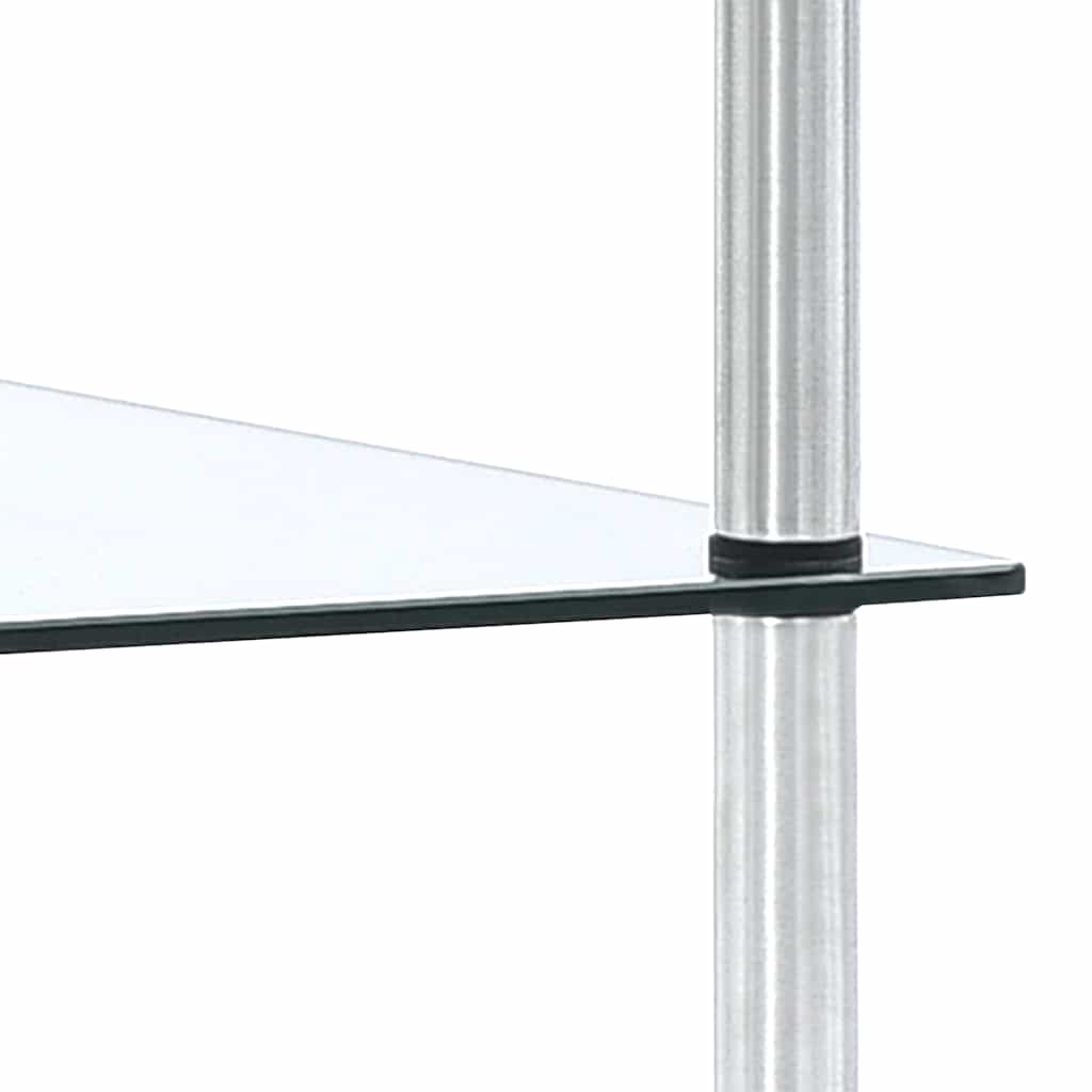 Shelf, 4-tier, clear, 40x40x100cm, tempered glass