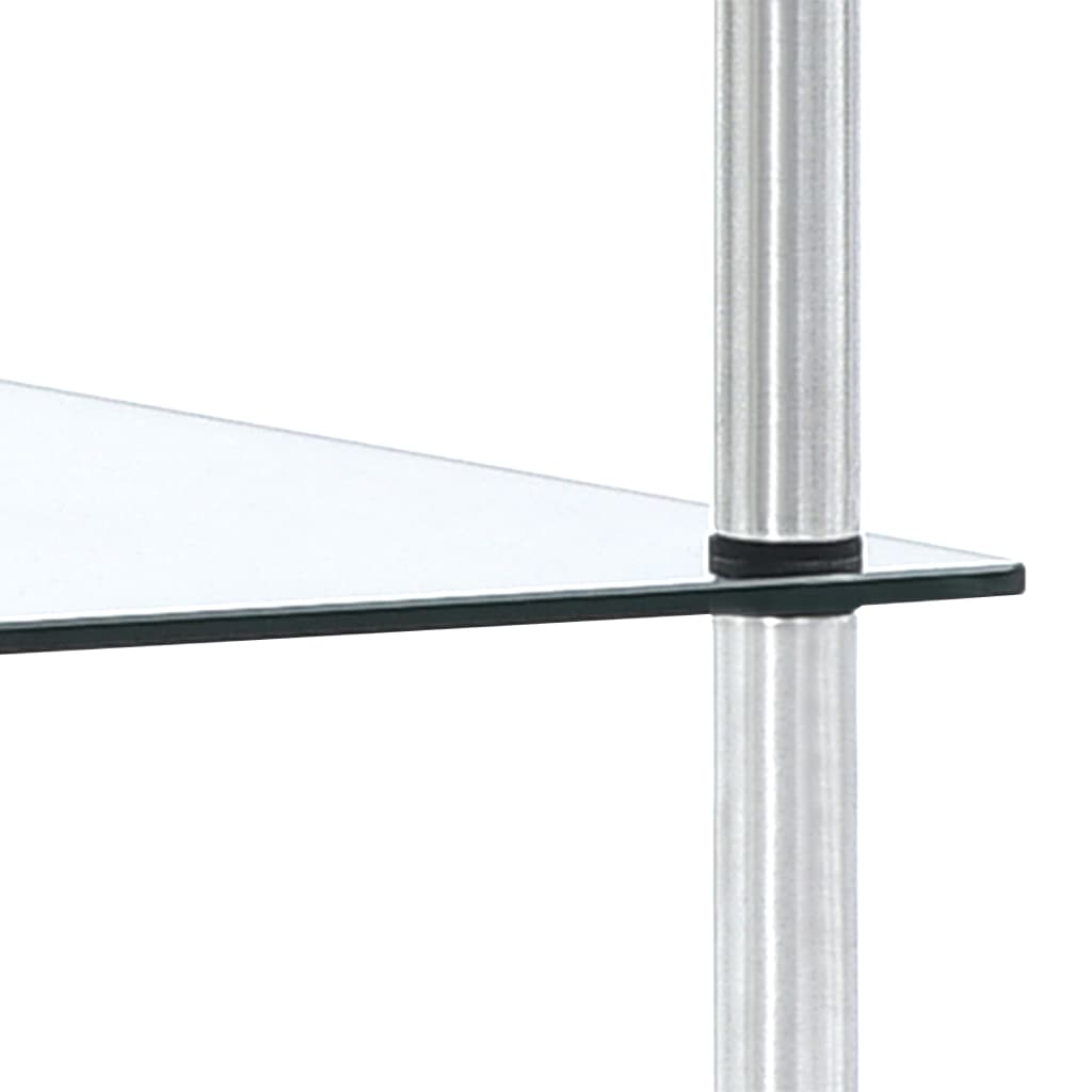 Shelf, 5-tier, transparent, 40x40x130cm, tempered glass