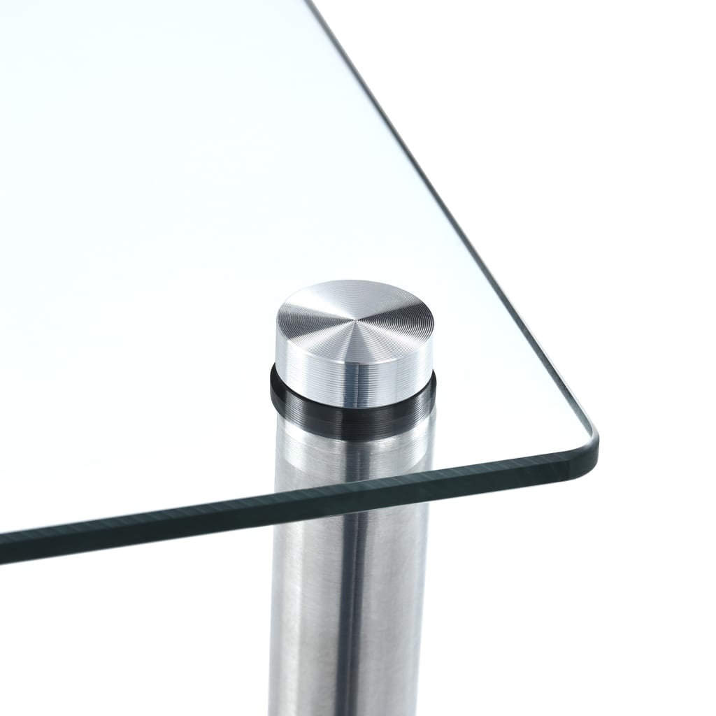 Shelf, 5-tier, transparent, 40x40x130cm, tempered glass