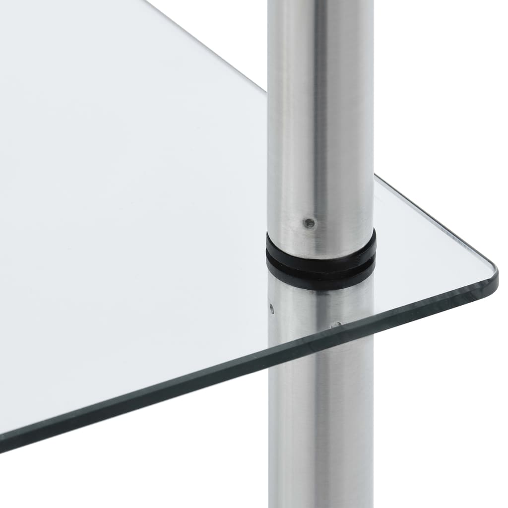 Shelf, 6-tier, transparent, 40x40x160cm, tempered glass