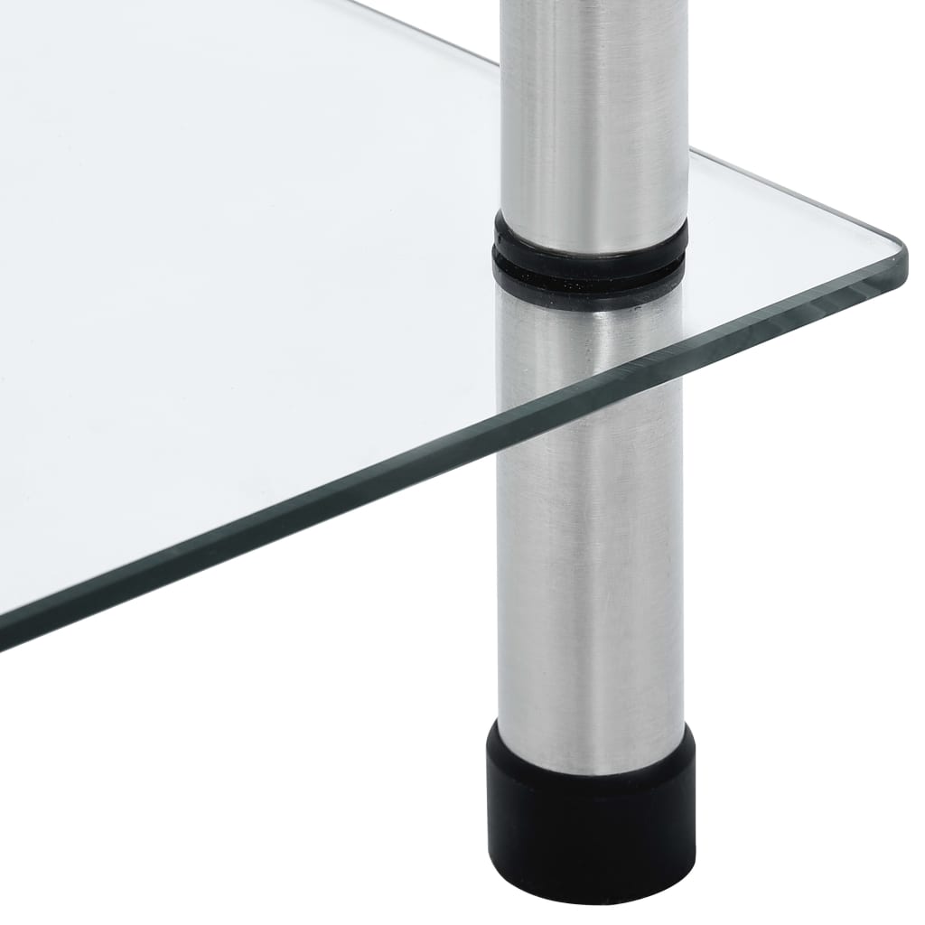 Shelf, 6-tier, transparent, 40x40x160cm, tempered glass