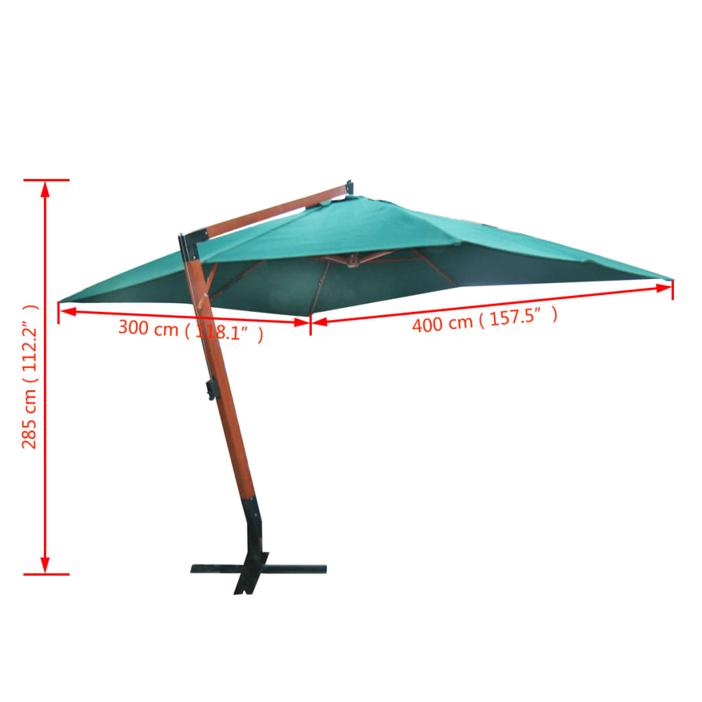 Kabantis sodo skėtis ABEL, žalia, 3x4m