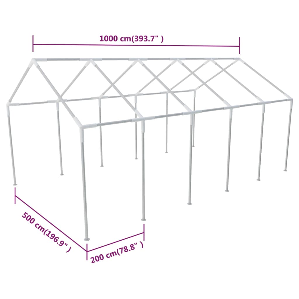 Plieninis rėmas vakarėlio palapinei 10 x 5 m