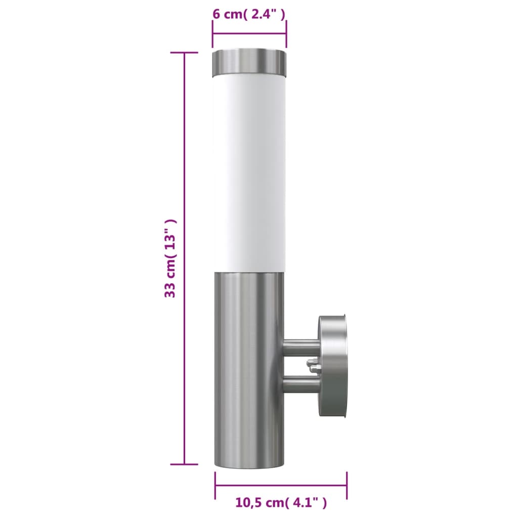 Wall light for indoor/outdoor use, RVS, waterproof