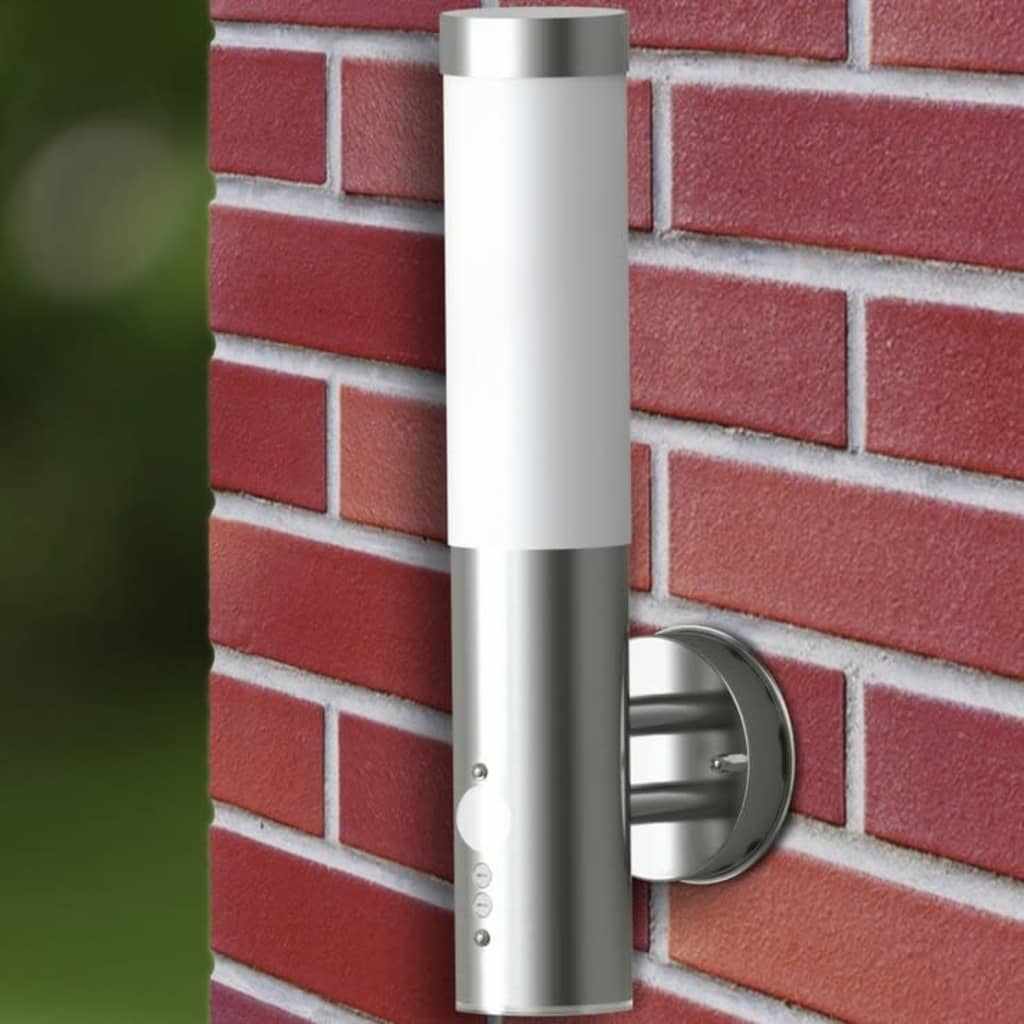 Wall outdoor light with motion detector stainless steel