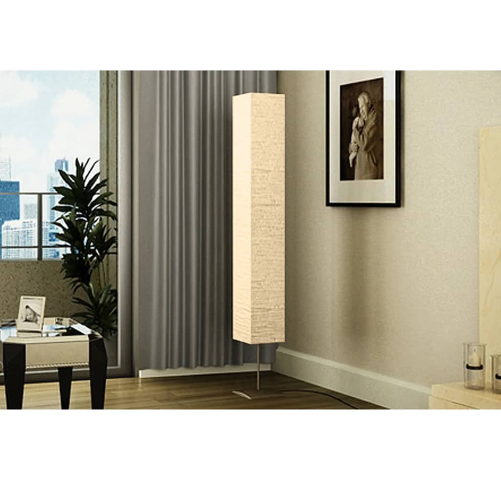 Stāvlampa ar kvadrātveida kupolu, 3 spuldzēm, krēmkrāsas, 170 cm
