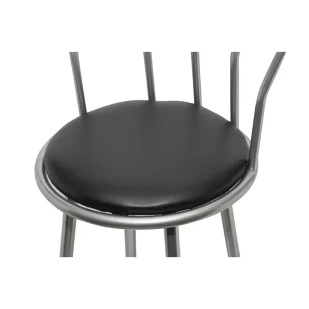 Bar stools, 2 pcs, black, artificial leather