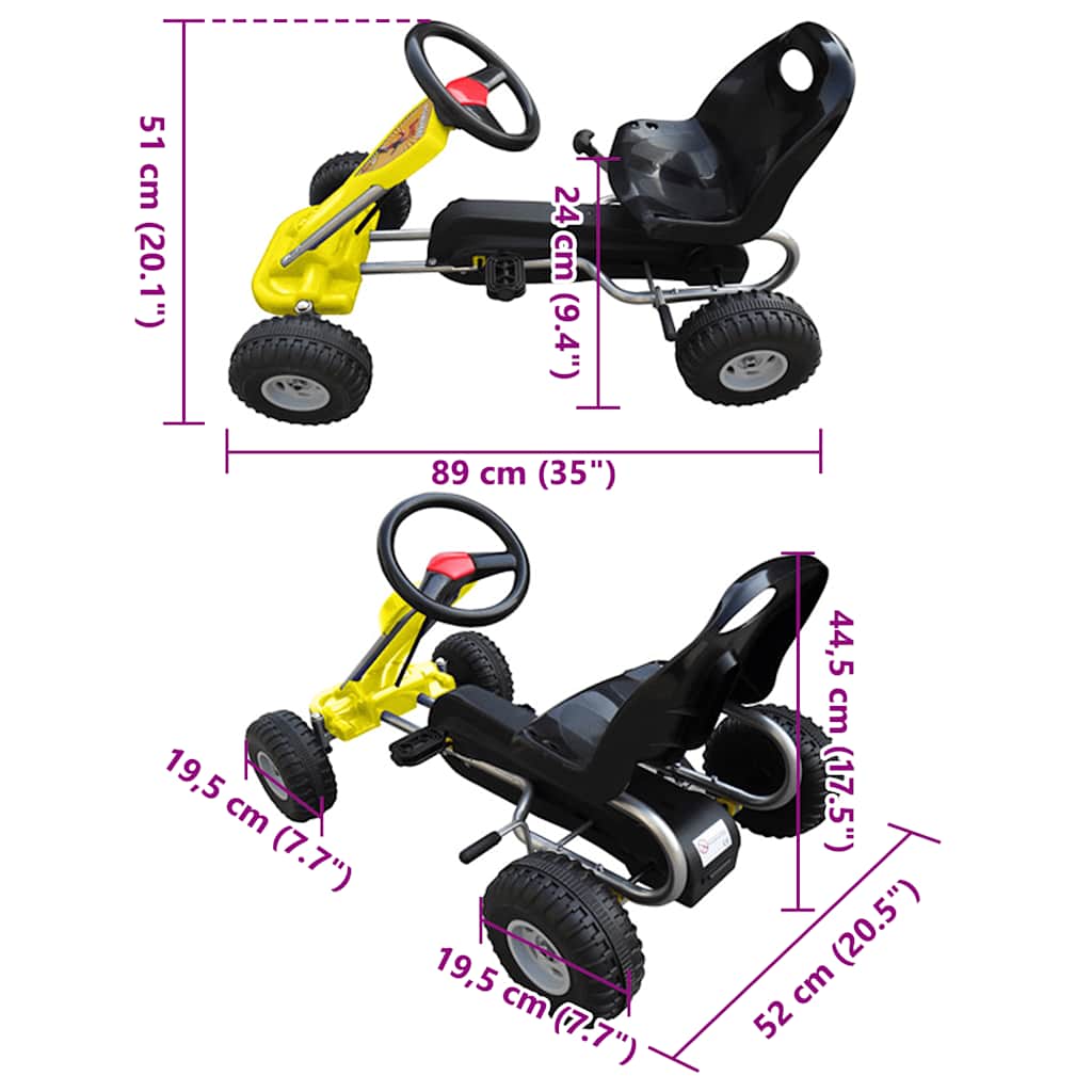 Pedal go-kart, yellow