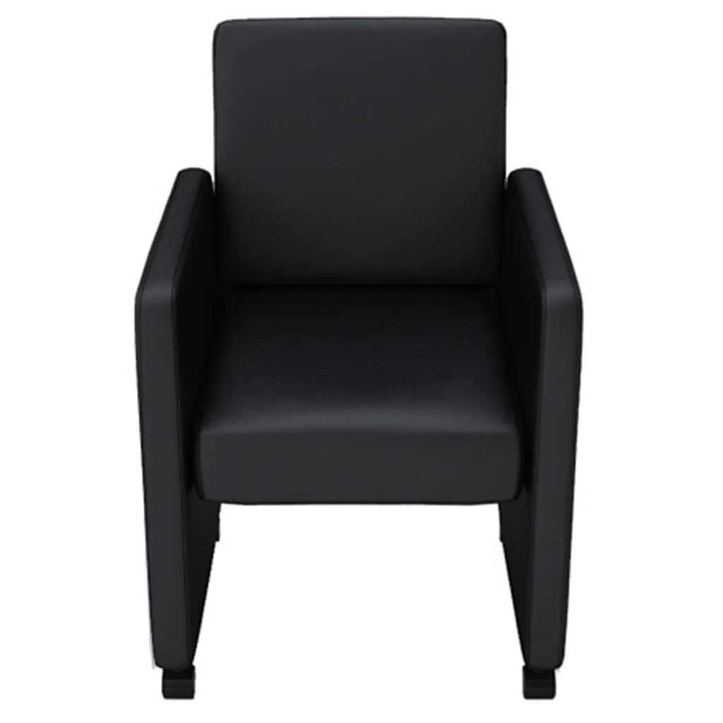 Dining Chairs, 4 pcs, black, artificial leather