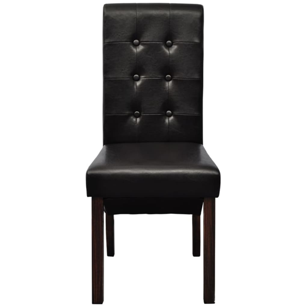 Dining chairs, 2 pcs, brown, artificial leather