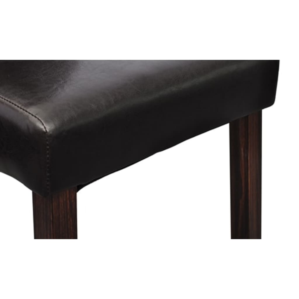 Dining chairs, 2 pcs, brown, artificial leather