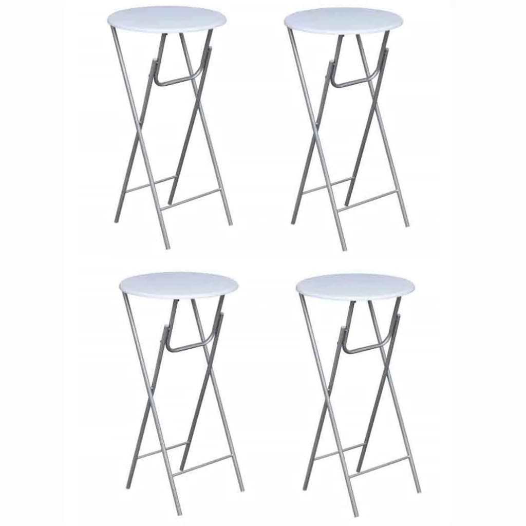 Bar tables, 4 pcs., with MDF top, white