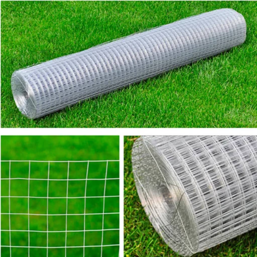 Metāla žogs, sudraba, kvadrātveida, 1x25 m, cinkots tērauds