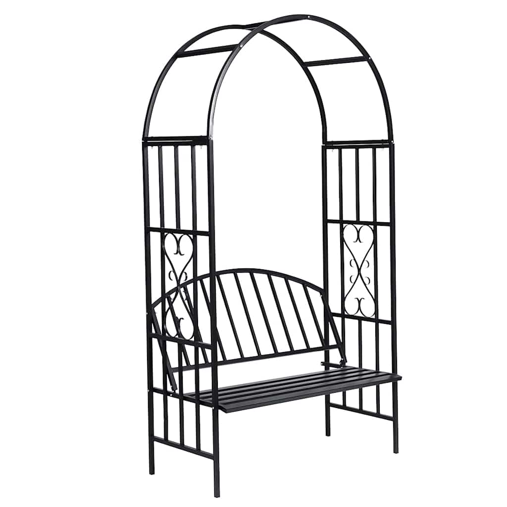 Garden rose arch with bench