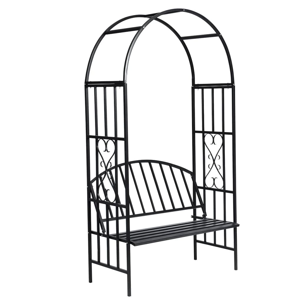 Garden rose arch with bench