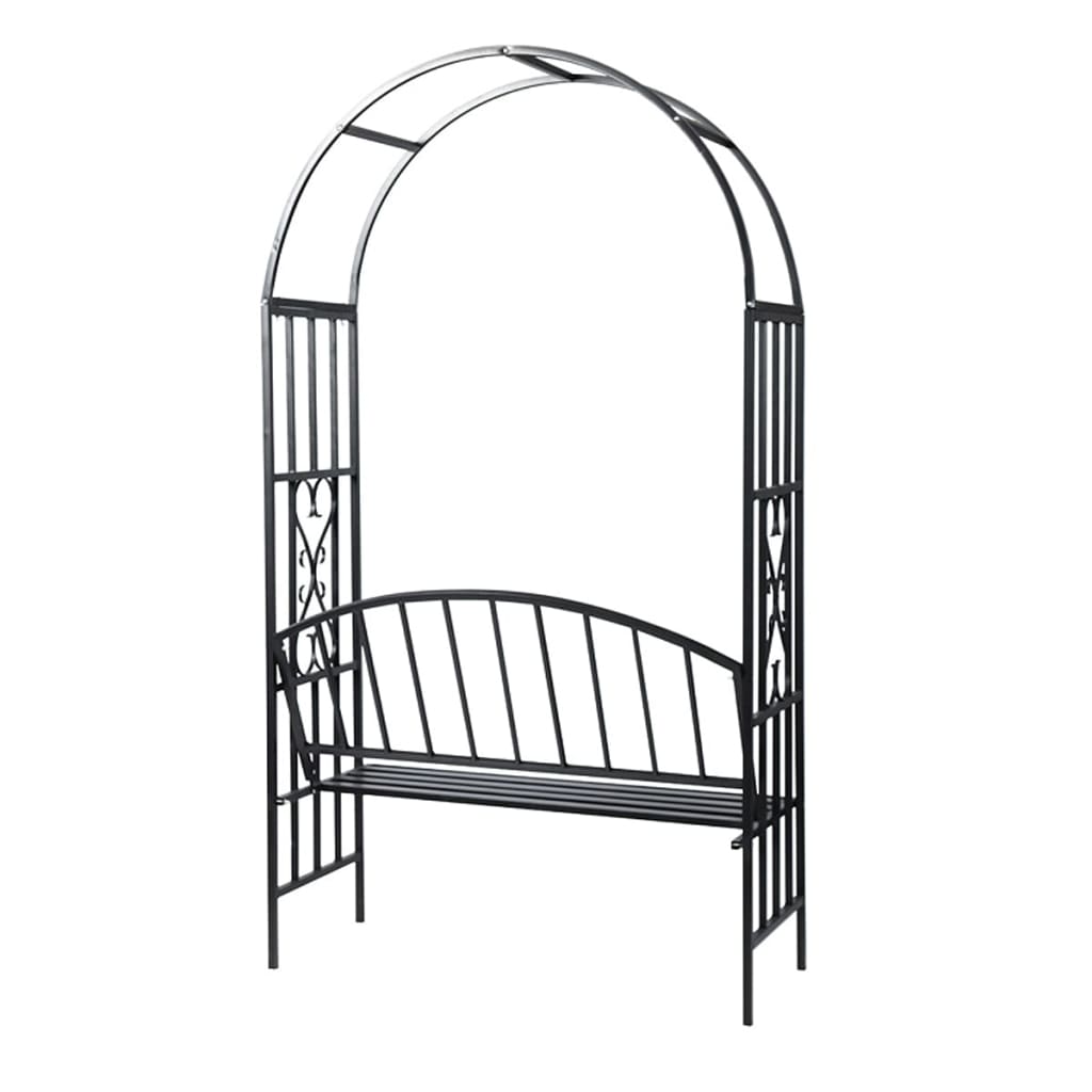 Garden rose arch with bench