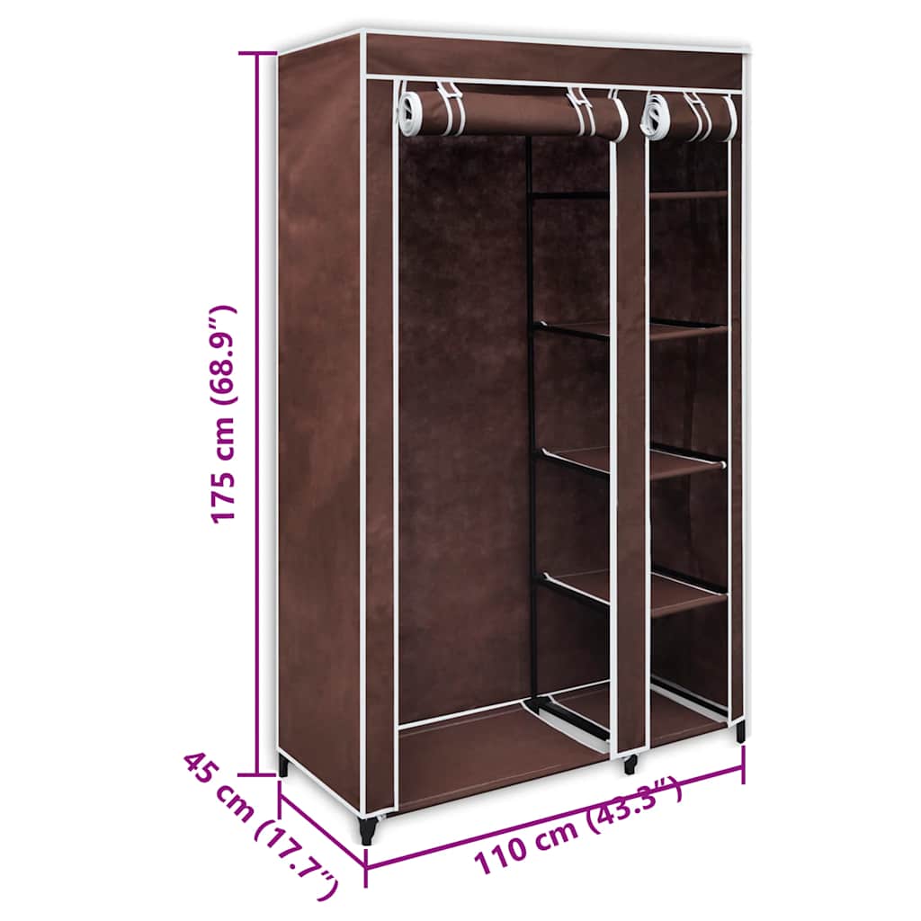 Fabric wardrobe, brown