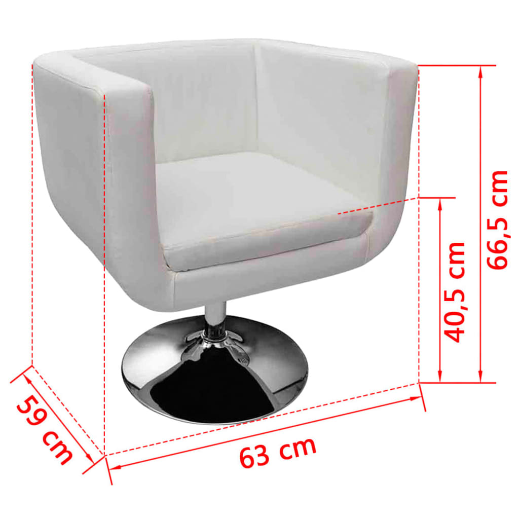 Bar stool, white, faux leather