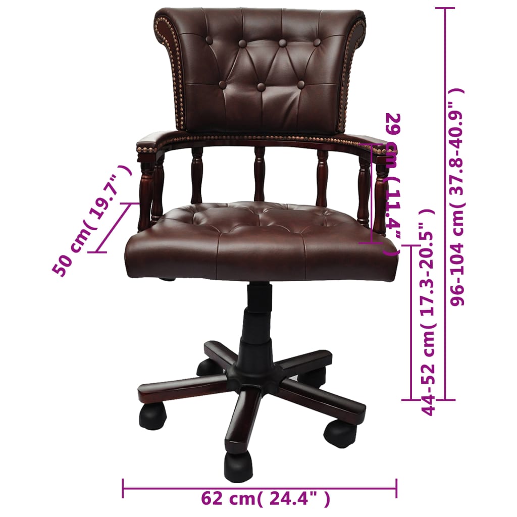 Swivel office chair, brown
