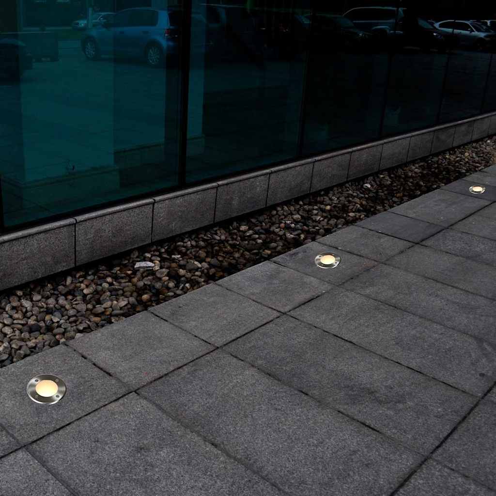 Outdoor lights for paving, 12 pcs., round