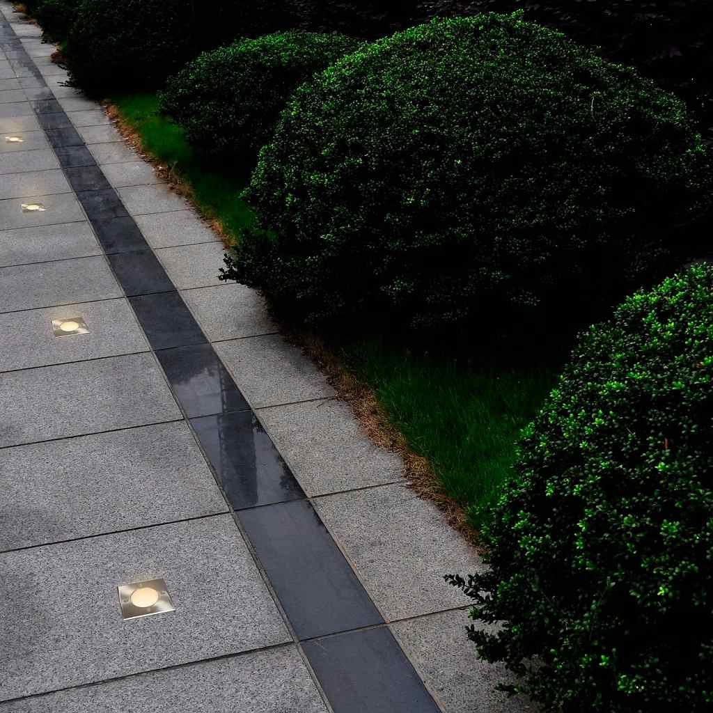 Outdoor lights, 12 pcs., square, ground spikes